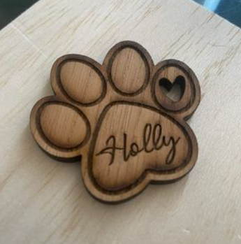 Wooden paw tags