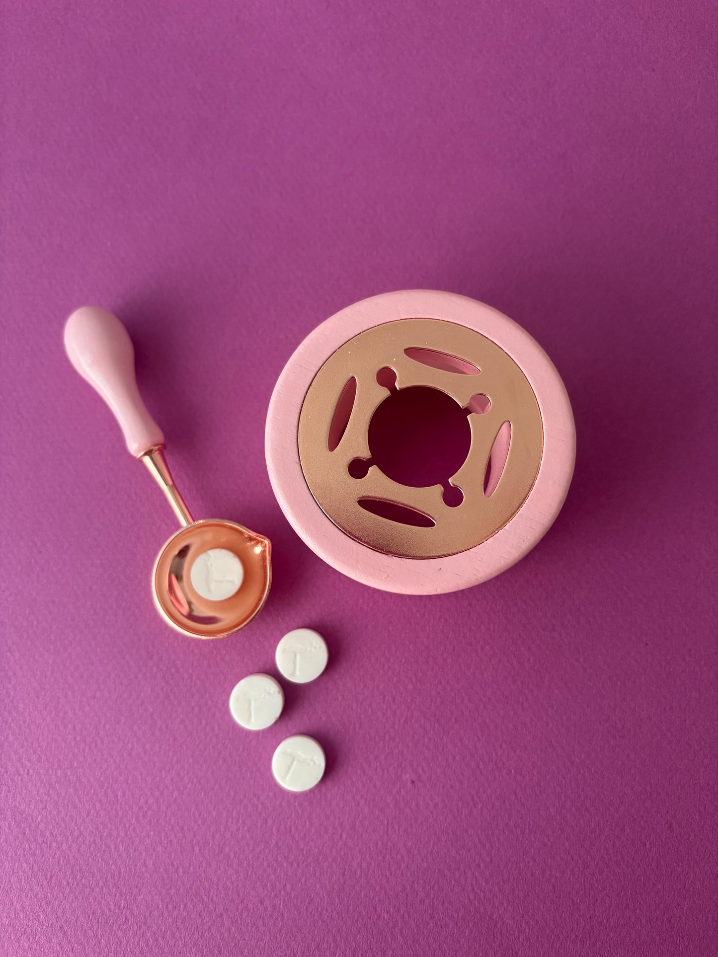 Wax stove & spoon pink