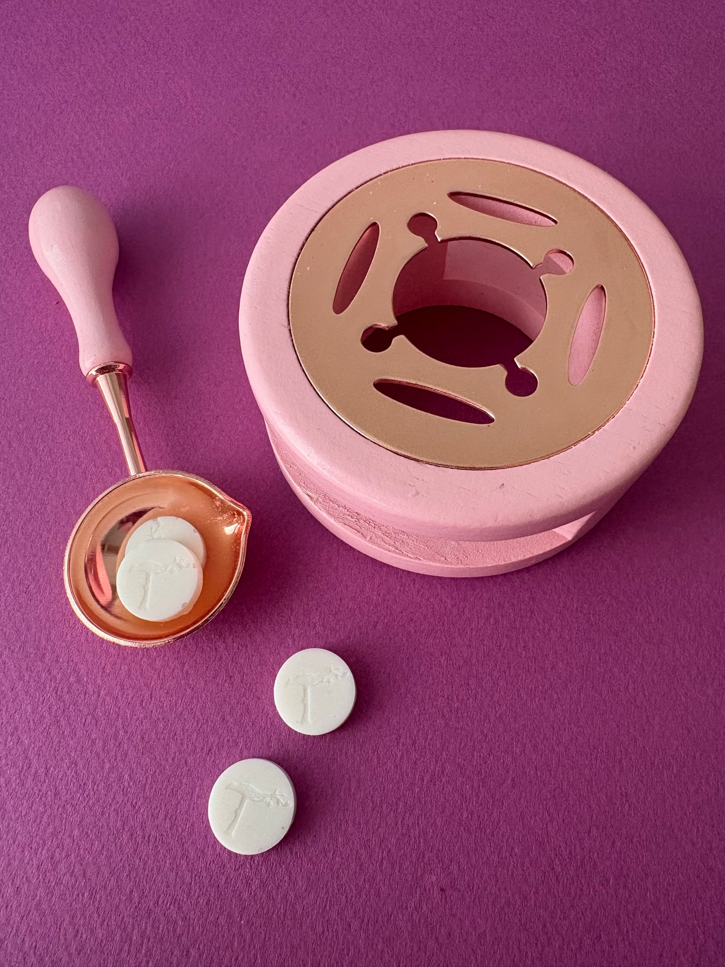 Wax stove & spoon pink