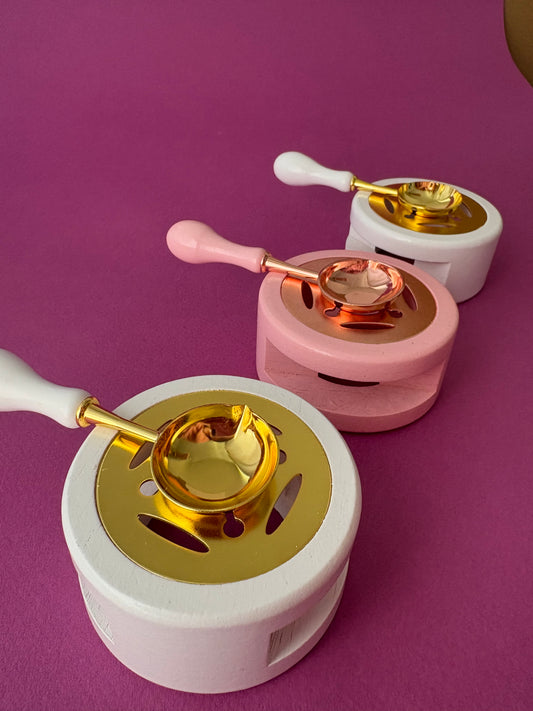 Wax stove & spoon pink