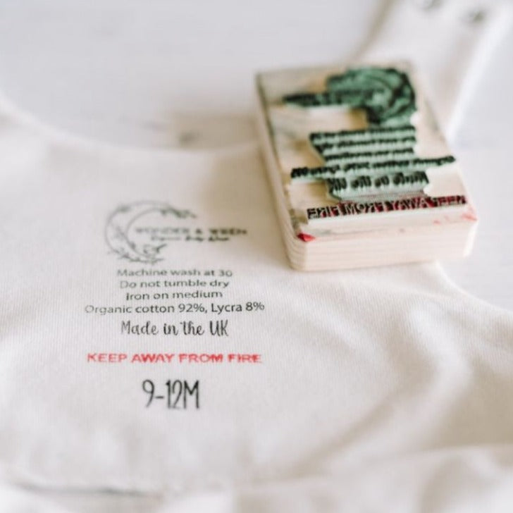 Custom Rubber Stamp for Garment Care Instructions