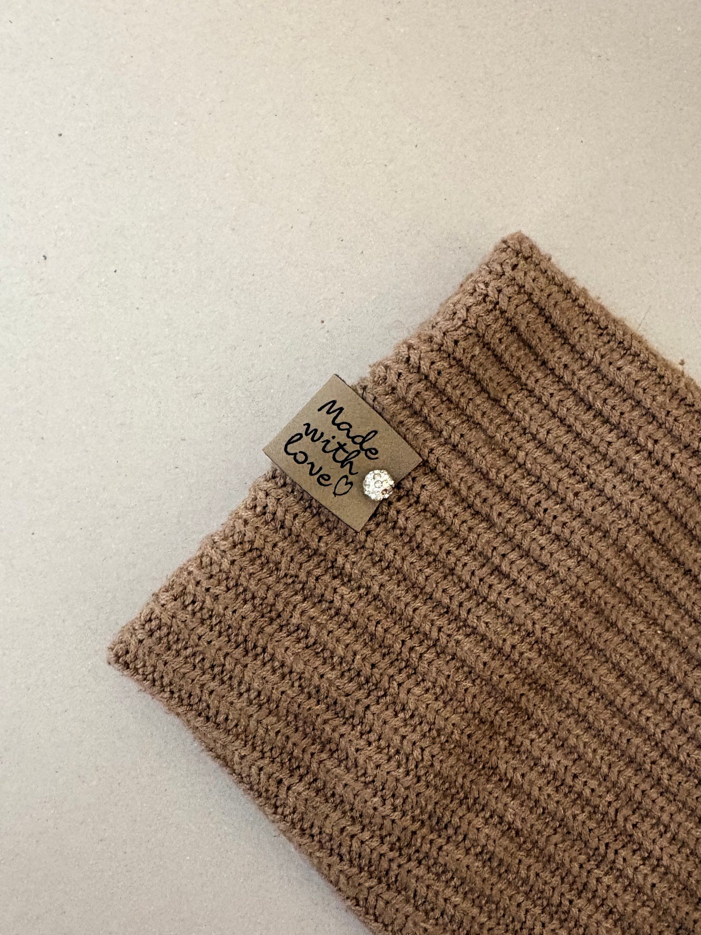 Custom Faux Leather Tags Stone