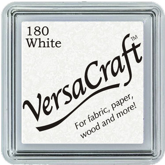 White versacraft ink pad for fabric, paper wood and more.