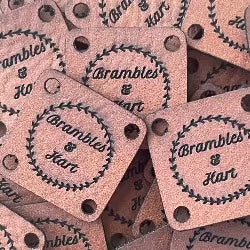 Faux leather square labels