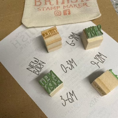 Clothing makers age label stamp