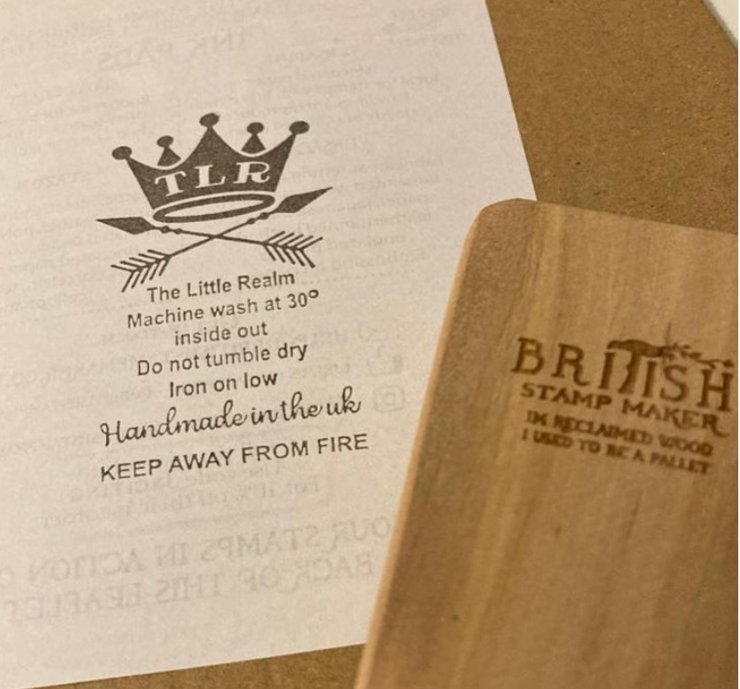 Custom Rubber Stamp for Garment Care Instructions